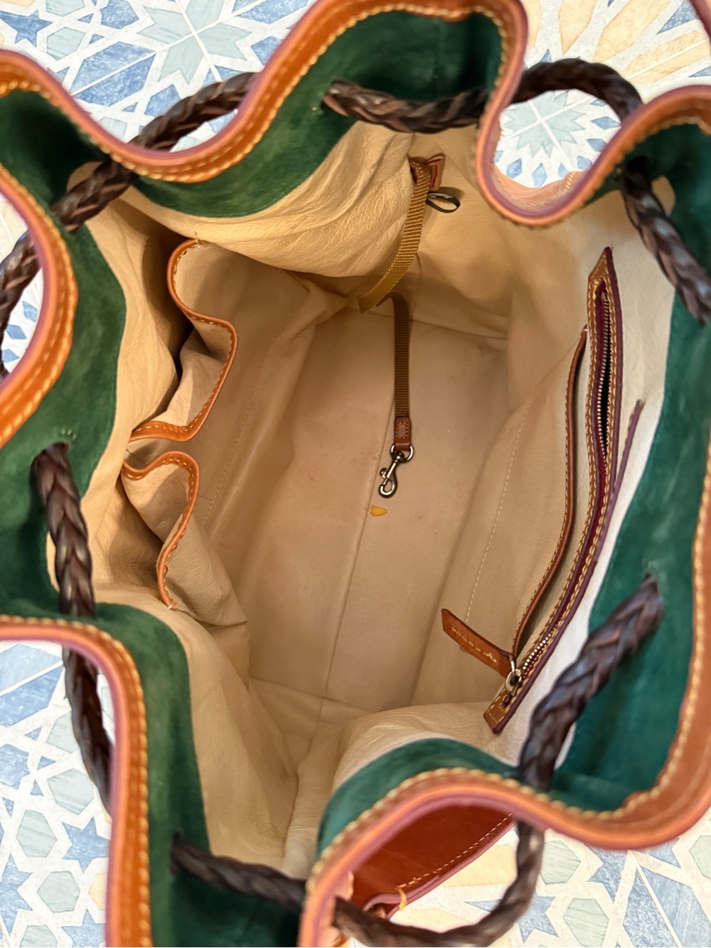 Dooney & Bourke Florentine Large Drawstring Tote in natural - Picture 5 of 10